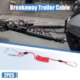 thumbnail image 3 of Unique Bargains 2pcs RV Trailer Breakaway Trailer Brake Cable Spring Towing Coiled Wire Extend to 6ft Strap, 3 of 8