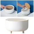 thumbnail image 1 of Mini Can With Lid Countertop Small Desktop Garbage Cans Cute Tiny Can With Lid Bedroom Garbage Can With Push Button White Square T Bags Bags Tall Odor No Bags Large Contractor Bags Paper Bags, 1 of 3