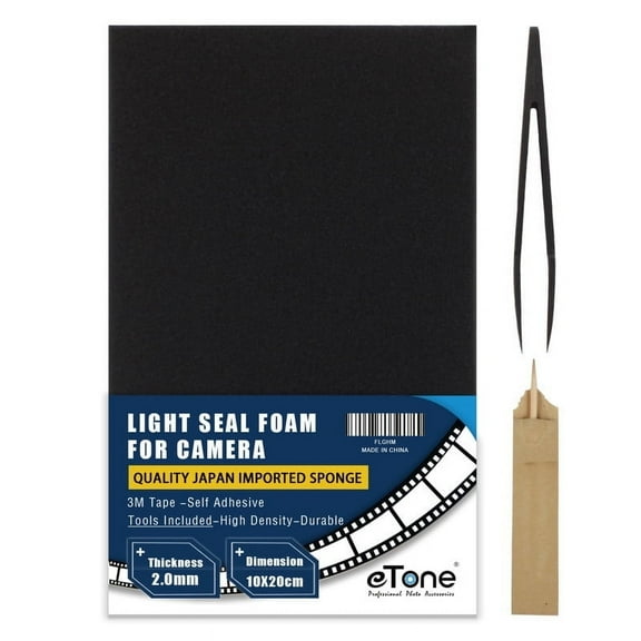 eTone High Density Light Leak Proof Sponge Foam Film Camera Replacement Light Seal Foam with Tongs for Large Format Camera Accessories