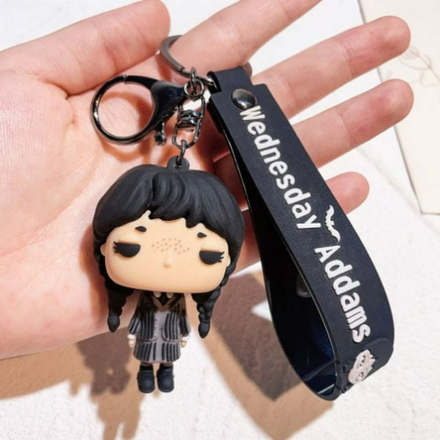 Wednesday Addams Acrylic Keychain Animated Addams Family Figure Pendant Keyring Gift For Fans Decoration Wholesale