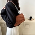 thumbnail image 4 of New commuter leisure artificial leather small bag women's minimalist chain popular shoulder bag-Dark brown, 4 of 5