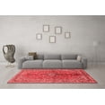 thumbnail image 3 of Ahgly Company Machine Washable Indoor Square Medallion Red Traditional Area Rugs, 5' Square, 3 of 4