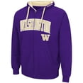 thumbnail image 2 of Men's Colosseum Purple Washington Huskies Big & Tall Full-Zip Hoodie, 2 of 3