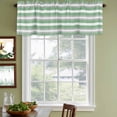 thumbnail image 5 of 2 Panels Green Grey Stripe Valance for Windows, Farmhouse Modern Art Striped Light Filtering Kitchen Curtains, Rod Pocket Window Treatment Curtain Valances for Living Room Bedroom, 42"x18", 5 of 9