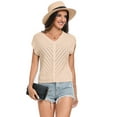 thumbnail image 2 of Women's Short Cap Sleeve Openwork Knit Sweater Vest, 2 of 5