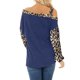 thumbnail image 4 of Blusa informal de manga larga con estampado de leopardo y cuello sesgado para mujer a la moda Fridja  fksj1013, 4 of 6