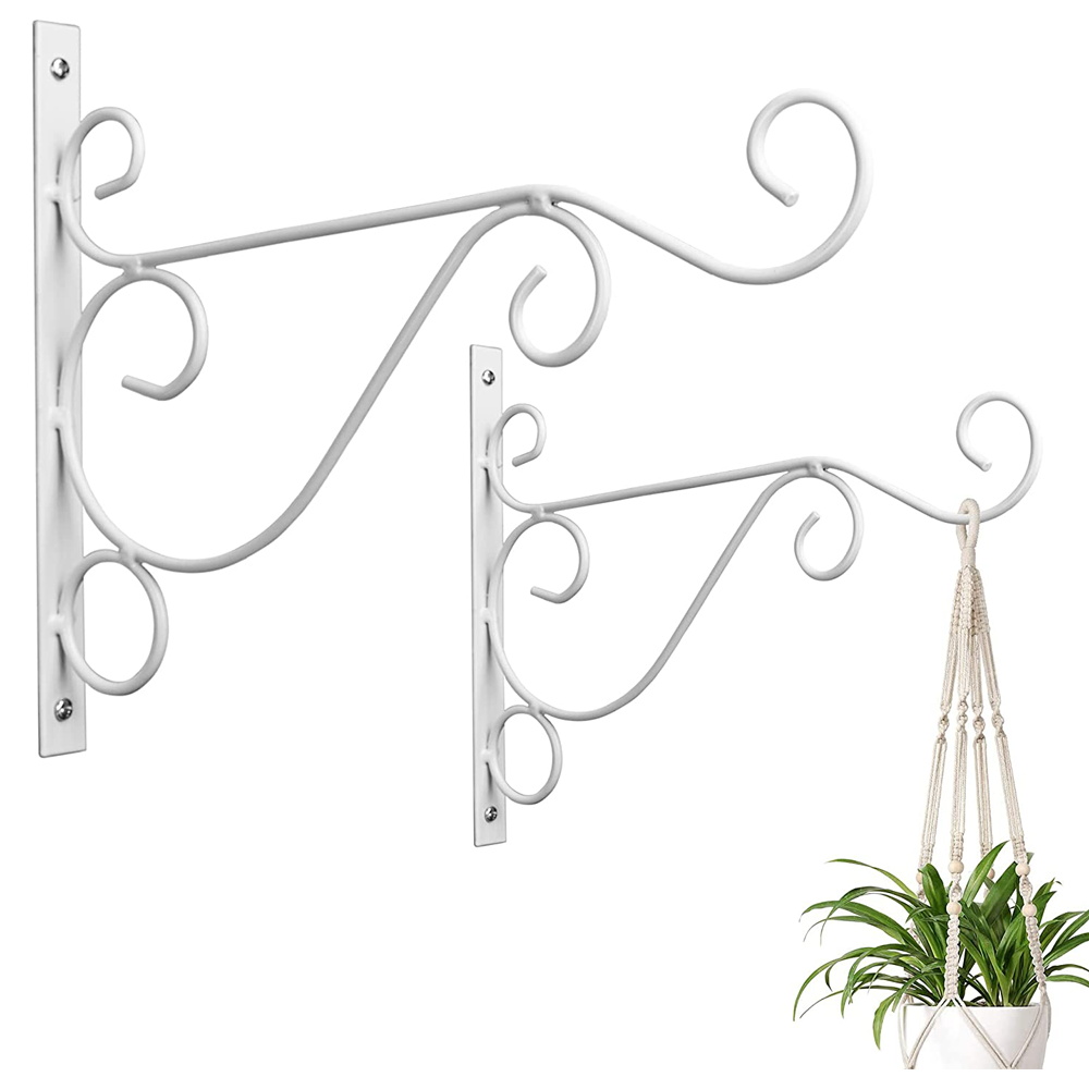 2 Pack Plant Hooks 10'' Hanging Plants Bracket, Iron Plant Wall Hanger