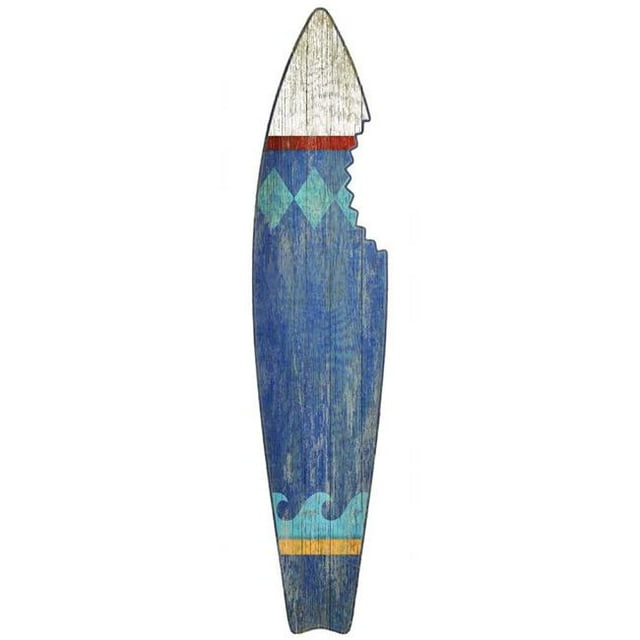 HomeRoots 402347 Vintage Sharkbite Bleu Surfboard Décor Mural