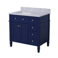 thumbnail image 5 of Hailey 36" Bathroom Vanity with Royal Blue Cabinet and Carrara Marble Top, 5 of 6