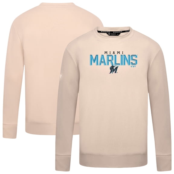 Men's Levelwear Khaki Miami Marlins Mandate Carve Tri-Blend Sweatshirt