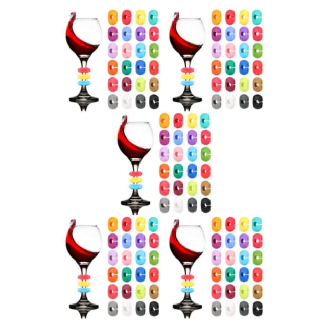 mmirethe 24pcs/set Red Wine Cup Recognizer Suitable For Home And Professional Gift For Any Occasion Marker 5Set