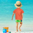 thumbnail image 4 of FORMRS Boys Rash Guard Short Sleeves Swim Shirt Quick Dry UPF 50+ Sun Protection, Sizes 3-12T, Red Colorful Flowers with Dots, 4 of 6