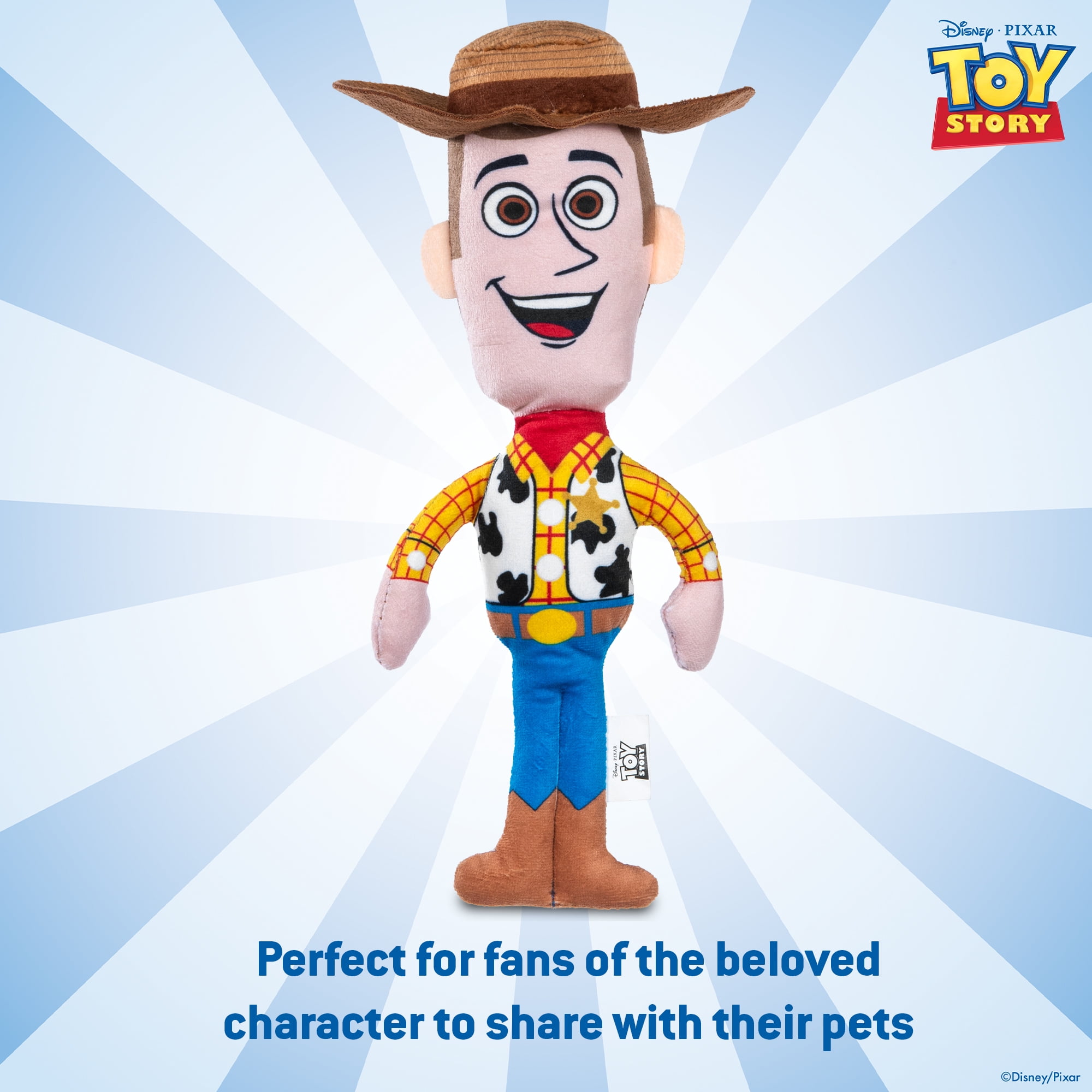 DISNEY TOY STORY: Woody Plush Figurine Squeaker Pet Toy-9in
