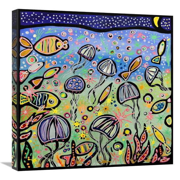 Global Gallery's 'La danza delle meduse' by Wallas Stretched Canvas Wall Art