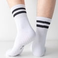 thumbnail image 3 of Resicozy Athletic Socks for Men Women 2026 Sport Running Calf Socks Breathable Crew Sock with Striped White with Blue and Red Striped, 3 of 3