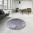 thumbnail image 3 of Ahgly Company Indoor Square Mid-Century Modern Purple Oriental Area Rugs, 4' Square, 3 of 6