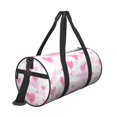 thumbnail image 3 of YFYANG Large Capacity Canvas Gym Bag for Men and Women, Pink Watercolor Heart Pattern Round Portable Travel Bags for Sports Fitness, 3 of 8
