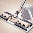 thumbnail image 3 of Fregonas profesionales para suelo plano, marco de aluminio giratorio de 360 ​​grados, mango inoxidable robusto y 4 almohadillas de tela de microfibra, 1 Uds., 3 of 4
