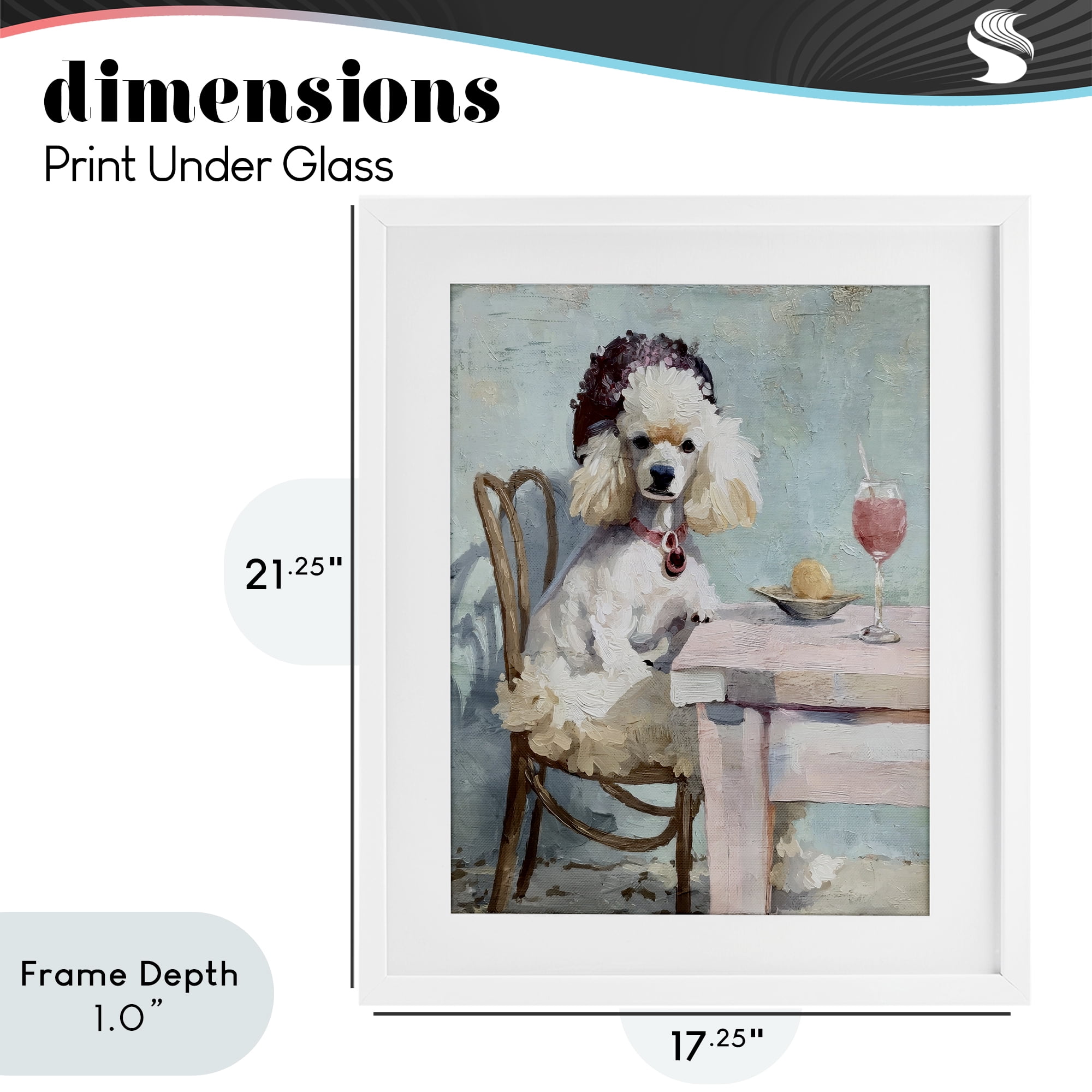 Stupell Industries Ladies Who Lunch Poodle White Framed Print Under Glass, design by Annabelle Hall