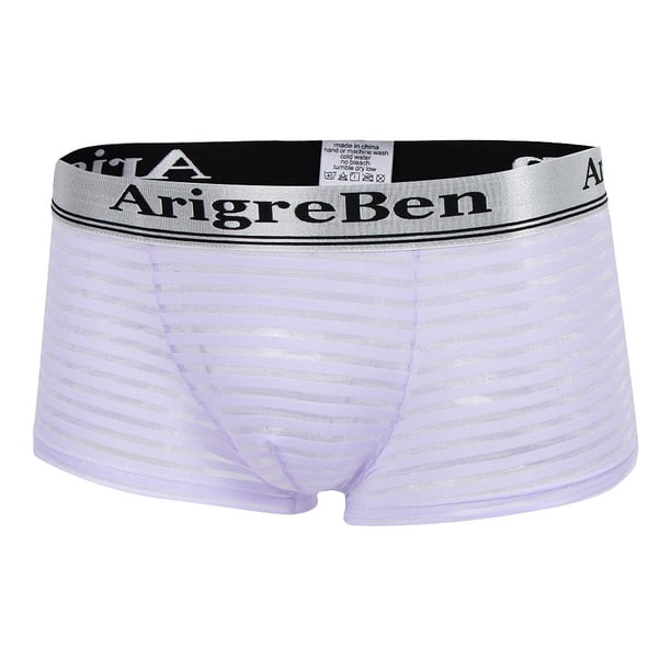 Pantalones Cortos Ropa Interior cinturo Baja Raya Malla Hombre Confortable Suave Relajante L