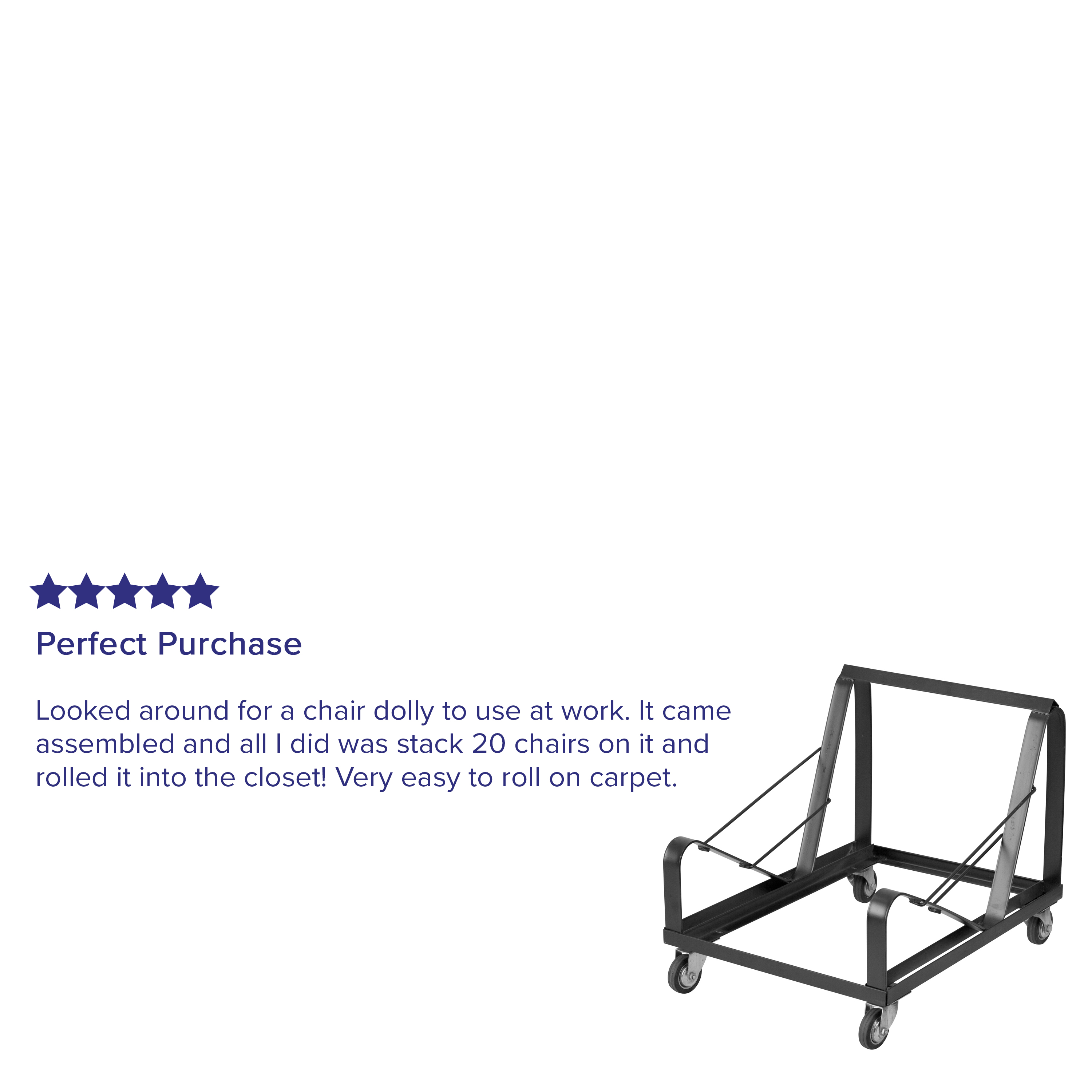 Flash Furniture HERCULES Series Black Steel Sled Base Stack Chair Dolly - image 3 of 4