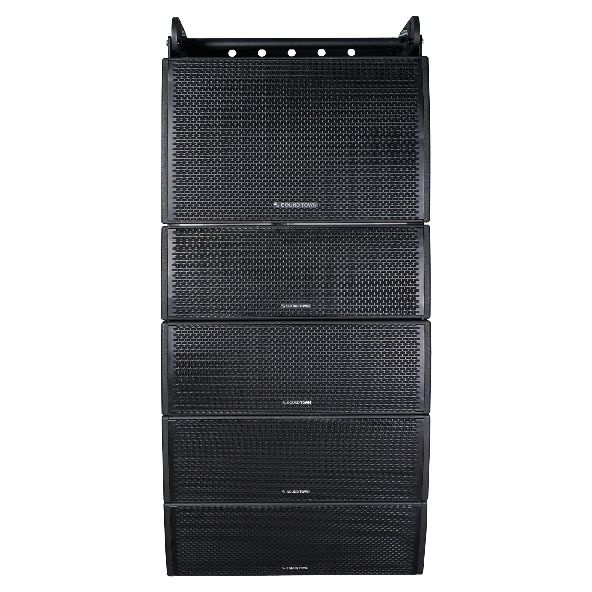 Sound Town All-Weather Line Array System with 15-inch Water-Resistant Line Array Subwoofer, Four Compact Dual 8-inch Line Array PA Speakers, Full Range/Bi-amp Switchable, Black (ZETHUS-IP115S208X4) - image 4 of 8