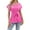 Hot Pink, variant on Lmnyox Fashion Tunic Tops for Women Tie Waist Pleated Short Sleeve Blouses 2025 Trendy Crew Neck Shirts Outfits