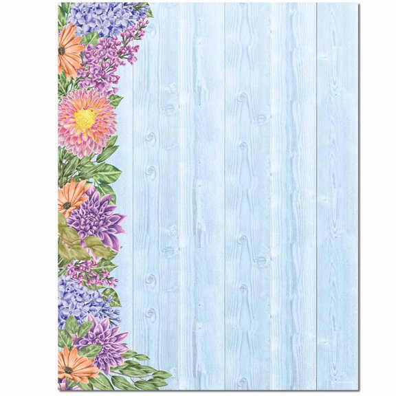 Floral Fence Letterhead Laser & Inkjet Printer Paper, 25 Sheets