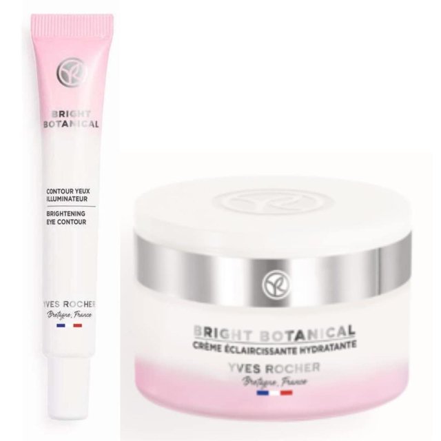 Set Iluminador Yves Rocher en Tonalidad Brillante con Contorno de Ojos y Crema Facial Día y Noche