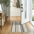 thumbnail image 2 of ODIKA 2'x3' Brown Geometric Pattern Design Washable Accent Rug Modern Stripes with Abstract Shapes Pet Friendly, Bedside Mat for Bedroom, Nursery, RV, 2 of 7