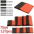 thumbnail image 1 of Luckyn 127 Pcs Noir Rouge Thermorétractable Tube d'Isolation Manchon Rétractable Kit 2:1 avec Sac, 1 of 9