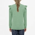 thumbnail image 6 of Tdoqot Girls T Shirts with Ruffle- Casual Fashion Long Sleeve Crewneck Kids Spring Clothes Tops Green Size 10, 6 of 6