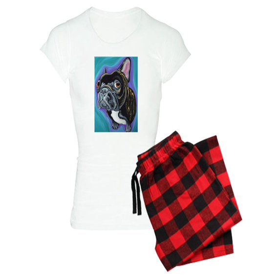 CafePress - Black Brindle French Bulldog Pajamas - Women's Light Pajamas