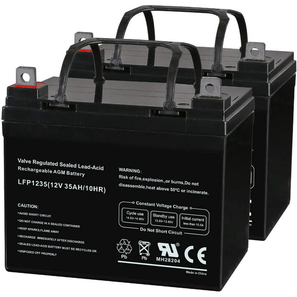 12V 35AH Rechargeable SLA Deep Cycle AGM Battery Replaces 12 Volt LFP1235 UB12350 - 2 pack