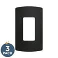 thumbnail image 2 of Franklin Brass Stepped Geometric (3-Pack) Matte Black 1-Gang Screwless Decorator/Rocker Wall Plate, Single Switch Cover, Concealed Mount Outlet Cover W46474K-FB-CP, 2 of 8