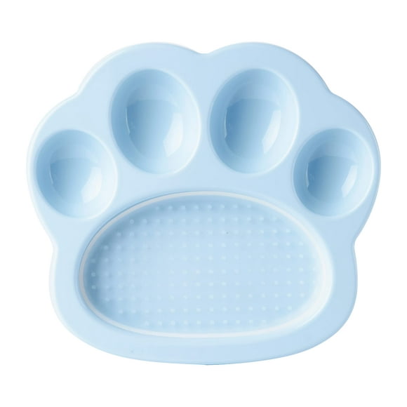 PetDreamHouse PAW 2-in-1 Mini Slow Feeder Dish & Lick Pad for Small Dogs & cats, Paw-Shaped Slow Feeding Dish with an Interchangeable PAW Lick Pad