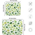 thumbnail image 3 of GZHJMY St. Patrick's Day Watercolor Clover Shamrock Dish Drying Mat for Kitchen Counter,Super Quick Absorbent Composite Sponge Dish Drying Pad,Heat Resistant Non-Slip Rack Tableware Mat (18x24Inch)f, 3 of 7