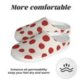 thumbnail image 6 of Fotbe Abstract Red Polka Dot Pattern Women's Fuzzy Curly Fur Memory Foam Loafer Slippers Indoor Outdoor Slippers Winter Home Shoes-46/47, 6 of 7