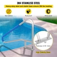 thumbnail image 4 of Barandilla para piscina VEVOR 54x36 Acero inoxidable 304 Capacidad de carga 250 libras plateada, 4 of 8