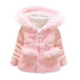 thumbnail image 4 of URMAGIC 1-4 Years Baby Girls Zipper Formal Coat Toddler Kids Hooded Woolen Jacket Fall Winter Outwear, 4 of 9
