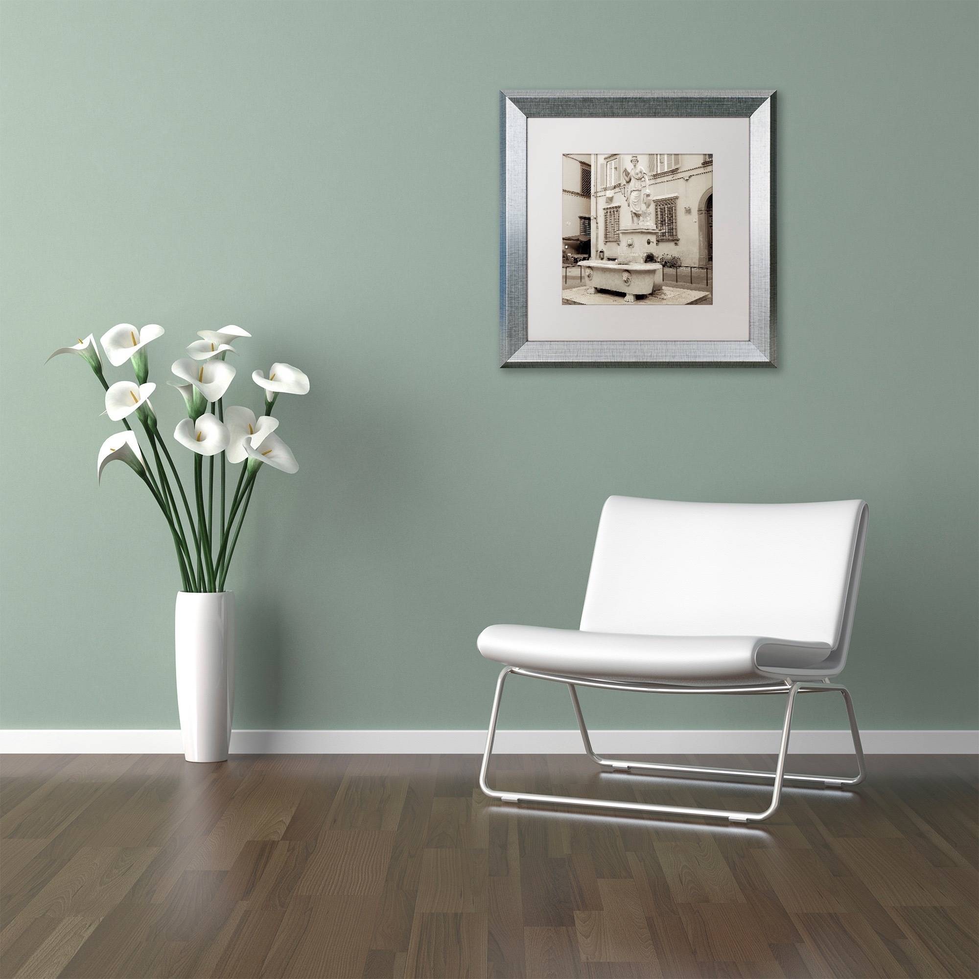 Trademark Fine Art "Lucca I" Canvas Art by Alan Blaustein, White Matte, Silver Frame
