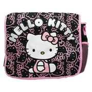 Sanrio's Hello Kitty Face and Bow Pattern Black/Pink Messenger Bag