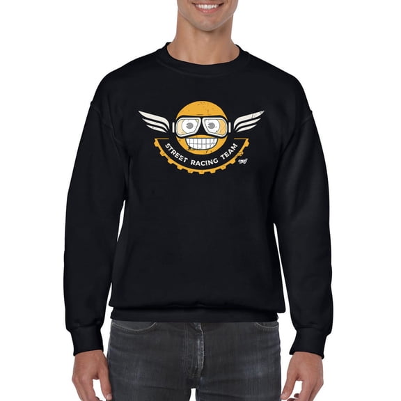 Street Racing Team - Retro Moto Racer Emoji Men's Sweatshirt
