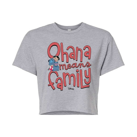 Lilo & Stitch - Ohana Means Family - Junior's Cropped Tee