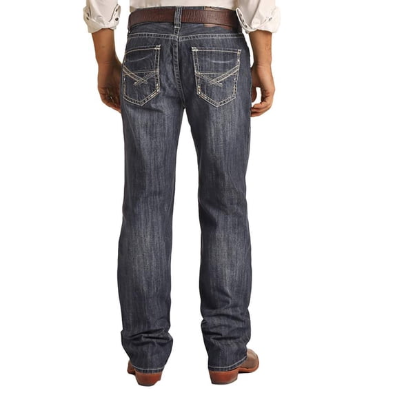 Rock & Roll Denim RRMD0SRZPF TWO TONE CROSSED EMBROIDERY Denim 36x36