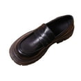 thumbnail image 2 of Wowcloth Women's Loafers - New Retro Solid Color Round Toe Block Heel Platform Mid-Heel Casual Shoes for Everyday Wear, 2 of 9
