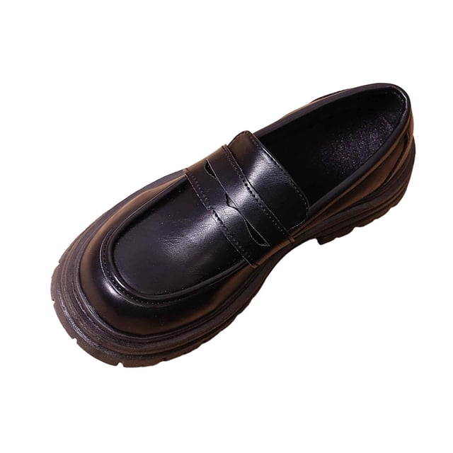 Chaussures pour Femmes Décontractées, Mocassins à Talon à Bout Rond de Couleur Unie à Talon Moyen, Chaussures pour Femmes