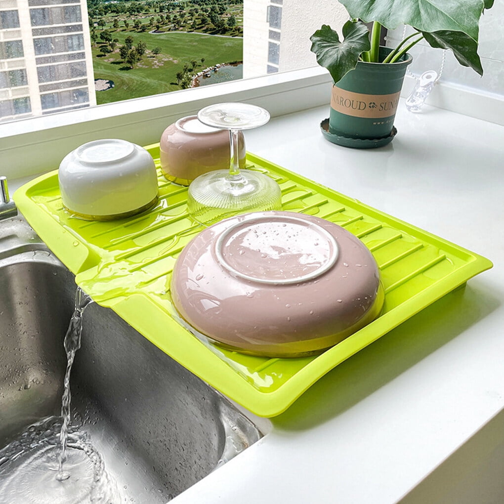 Kitchen Plastic Dish Drainer Tray Large Sink storage dish bpa free eco friendly leaving you storage rack Drying Rack Storage Rack Organizer Kitchenware White Walmart