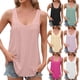 thumbnail image 4 of Camiseta sin mangas para mujer con ojales bordados, cuello redondo, camisetas sin mangas, ajuste holgado, camisas sin mangas de verano, blusa informal fluida, 4 of 5