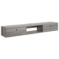 thumbnail image 7 of BELLEZE Modern Floating Wall Mounted 63 Inch TV Console With Built-In Shelf & Compartments, Space Saving Decorative Contemporary Media Storage, For Up To 100lbs - Langston (Gray Wash), 7 of 7